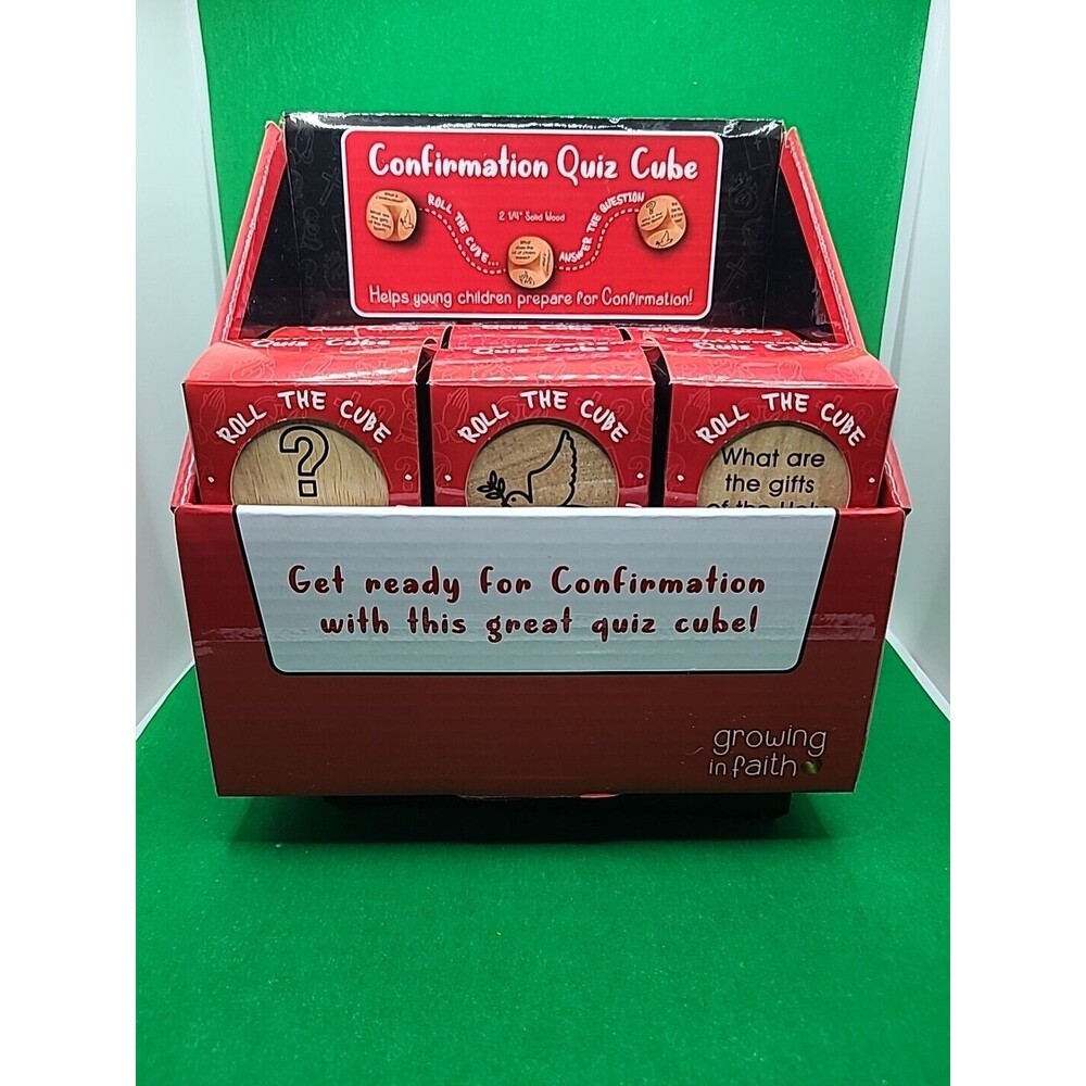 First Communion Quiz Cube - Roll the Cube Answer the Question - Size 2.25 Inches